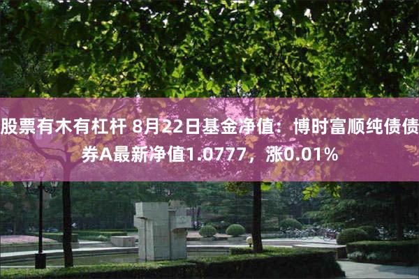 股票有木有杠杆 8月22日基金净值：博时富顺纯债债券A最新净值1.0777，涨0.01%