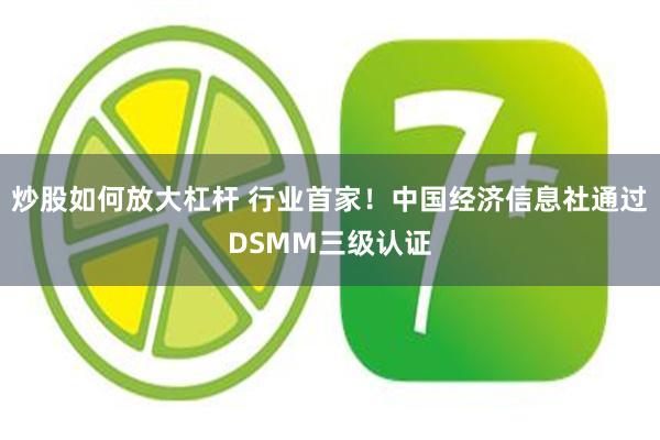 炒股如何放大杠杆 行业首家！中国经济信息社通过DSMM三级认证