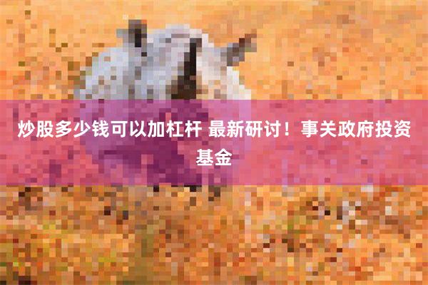 炒股多少钱可以加杠杆 最新研讨！事关政府投资基金